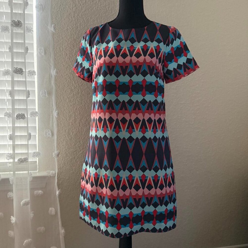 J. Crew Factory Geometric Print Gallery Sheath Dress Size 0